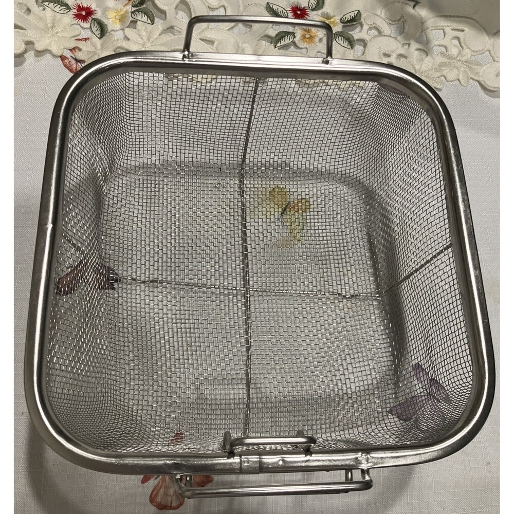 Deep Fryer Basket  7-7/8” Square 3” Deep W/Handles  “Basket Only”
